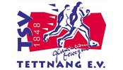 Logo TSV Tettnang e. V. Logo des TSV Tettnang e. V. mit stilisierten Sportlern vor rotem Hintergrund und blauem Schriftzug