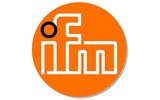 Logo ifm Unternehmensgruppe Rundes orangefarbenes Logo der ifm-Unternehmensgruppe mit stilisiertem weißen Schriftzug